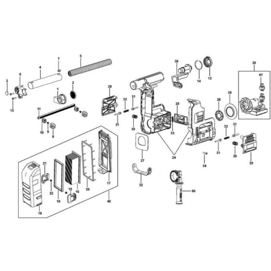 Main Assembly for DeWalt D25303DH Dust Extractor