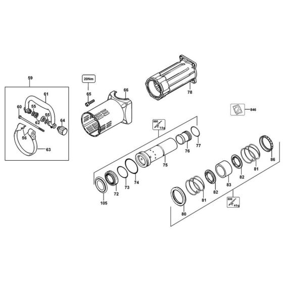 Handle Assembly for DeWalt D25902K Demolition Hammer