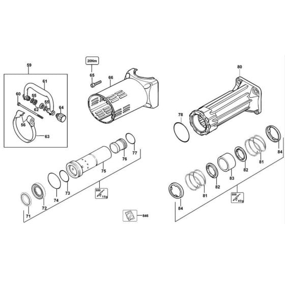 Cylinder Assembly for DeWalt D25951K Demolition Hammer