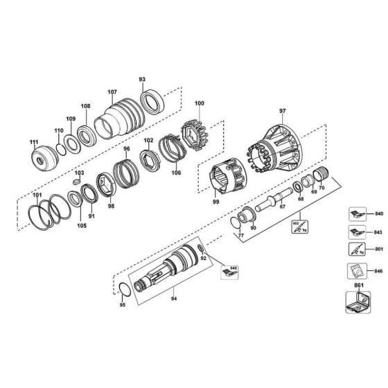 Spindle Assembly for DeWalt D25951K Demolition Hammer