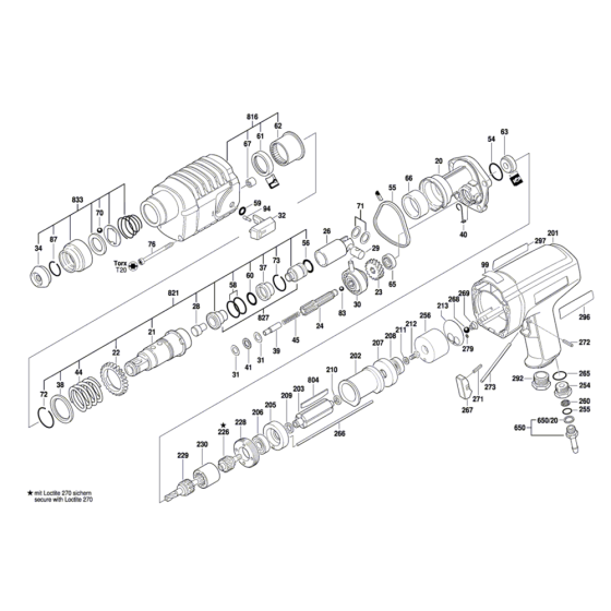 Rotary Hammer Assembly for Bosch DBH 740 R