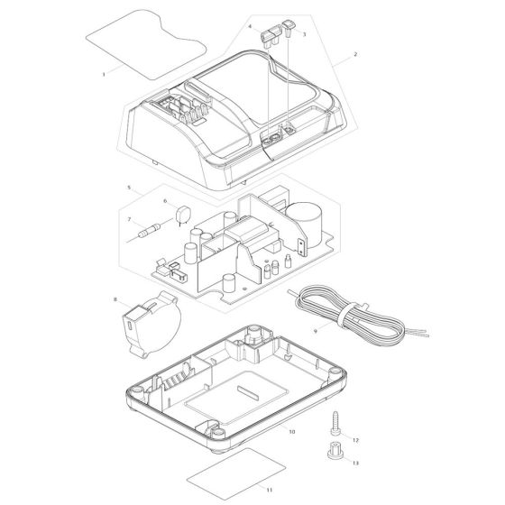 Complete Assembly for Makita DC10SB Battery Charger