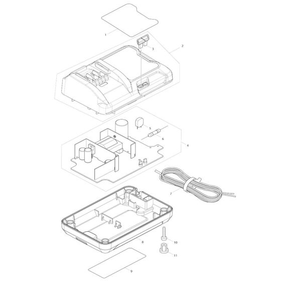 Complete Assembly for Makita DC10WC Battery Charger
