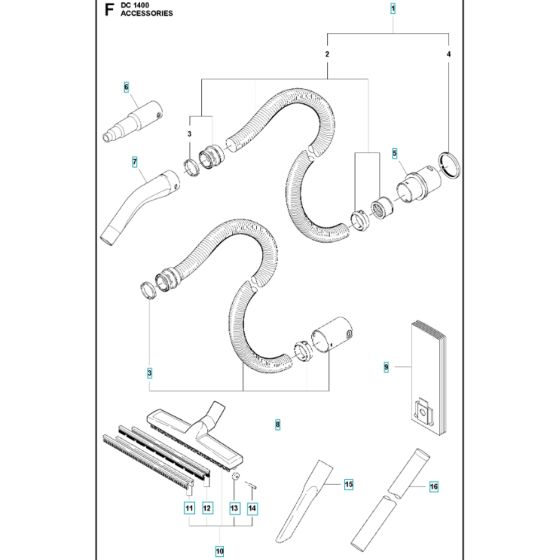 Accessories for Husqvarna DC1400 Dust Extractor