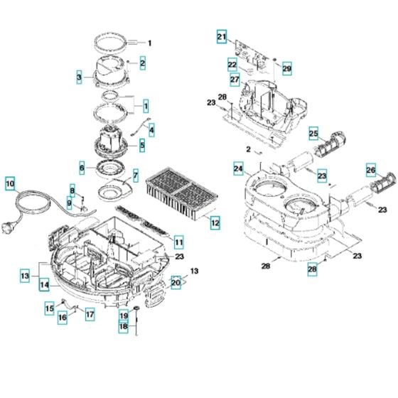 Motor Assy for Husqvarna DC3000 Dust Extractor