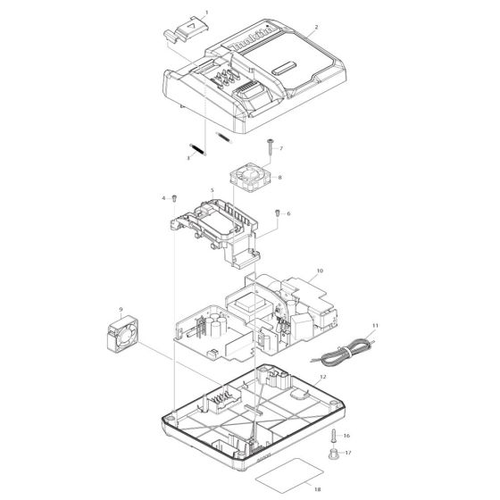 Complete Assembly for Makita DC40RA Battery Charger