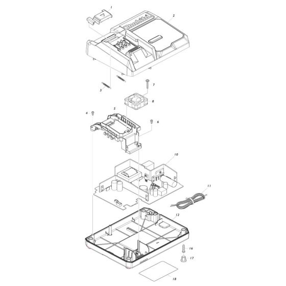 Complete Assembly for Makita DC40RC Battery Charger