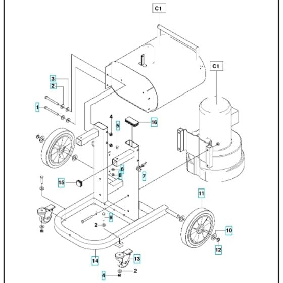 Frame Assy for Husqvarna DC5500 Dust Extractor