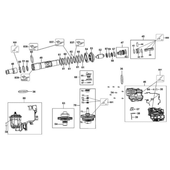 Crankshaft Assembly for DeWalt DCH333 Rotary Hammer