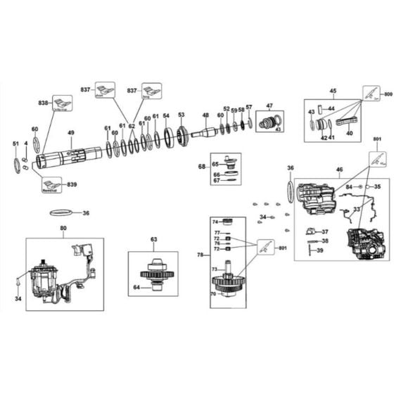 Crankshaft Assembly for DeWalt DCH334 Rotary Hammer