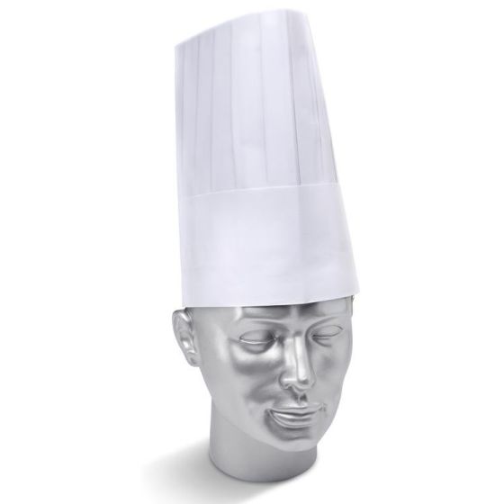 Disposable Chefs Hat 9" Pleated Design in White (Pack of 10)