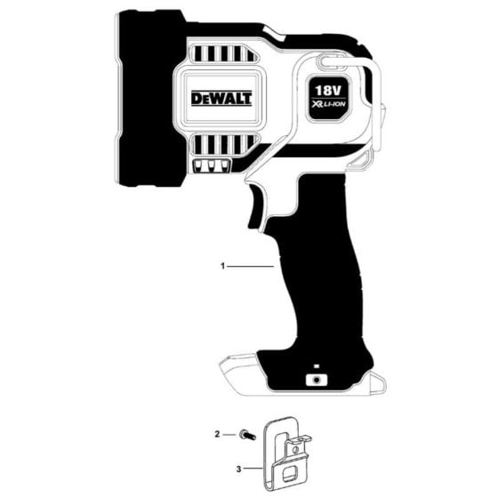 Main Assembly for DeWalt DCL043 Spotlight