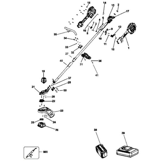 Main Assembly for DeWalt DCM561P1S Brushcutter