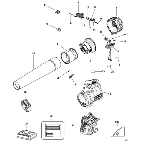 Main Assembly for DeWalt DCM562 Blowers