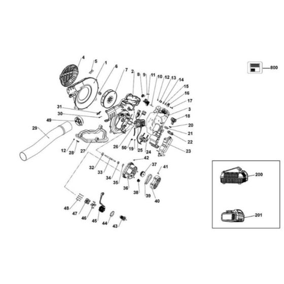 Main Assembly for DeWalt DCM582 Blowers