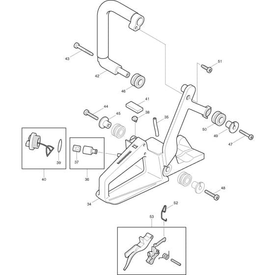 Handle Assembly for Makita DCS330S-30 Chainsaws