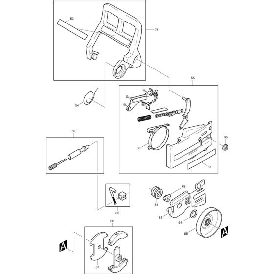 Guard and Clutch Assembly for Makita DCS340-30 Chainsaws