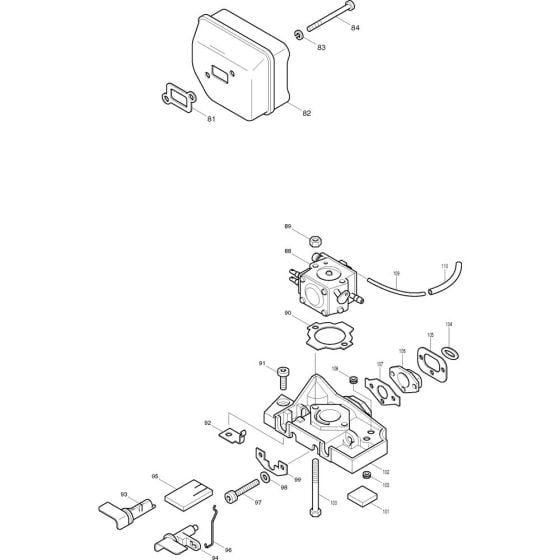 Muffler Assembly for Makita DCS390-30 Chainsaws