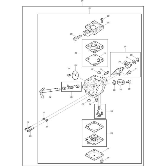 Carburetor Assembly for Makita DCS4300I-38 Chainsaws