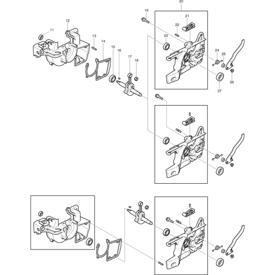 Crankshaft and Casing Assembly For Makita DCS520-38 Chainsaw