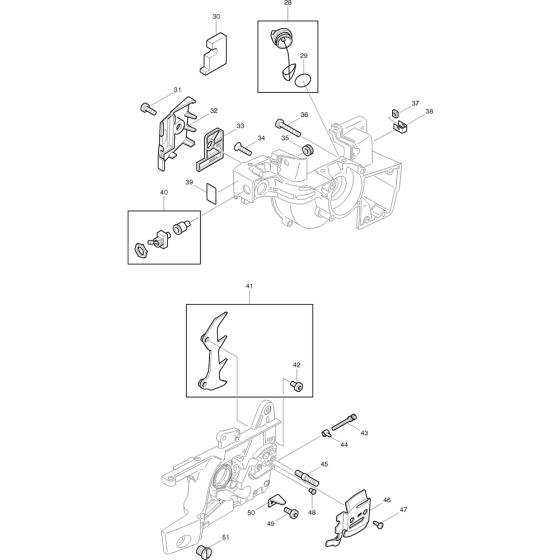 Crankcase Screws and Covers Assembly For Makita DCS520-38 Chainsaw