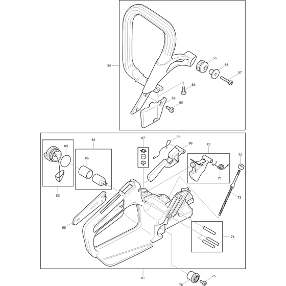 Handle Controls Assembly For Makita DCS520-45 Chainsaw