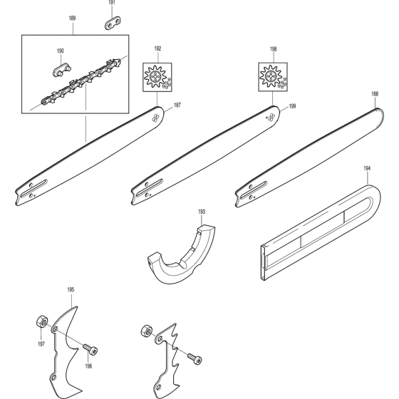 Chain and Bar Assembly For Makita DCS6000I-38 Chainsaw