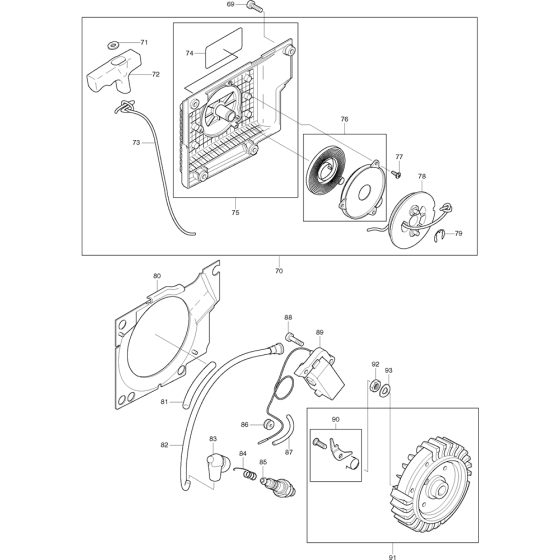 Starter Assembly For Makita DCS9010-74 Chainsaw