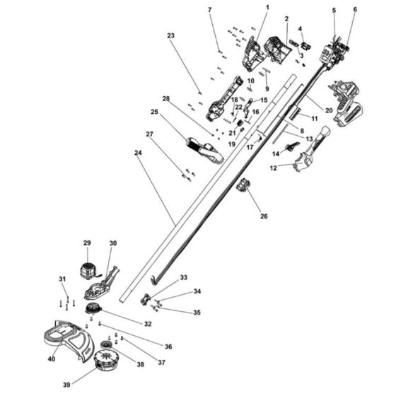 Main Assembly for DeWalt DCST5812N Brushcutter