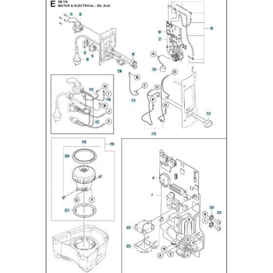 Electrical Assy for Husqvarna DE110H Dust Extractor