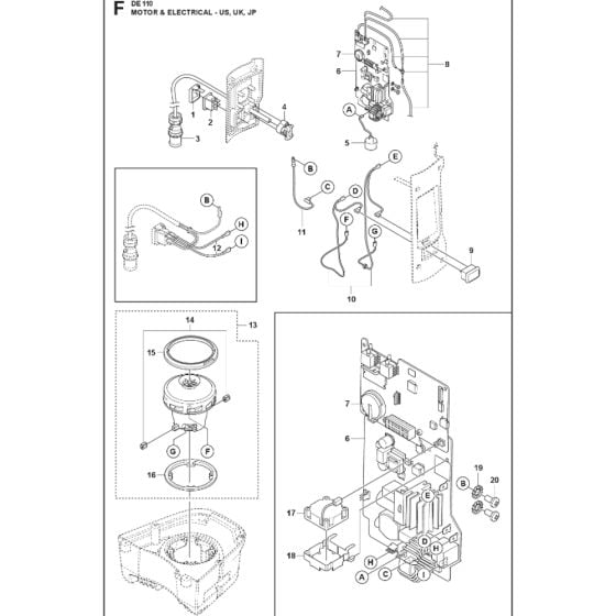 Electrical Assy 2 for Husqvarna DE110H Dust Extractor