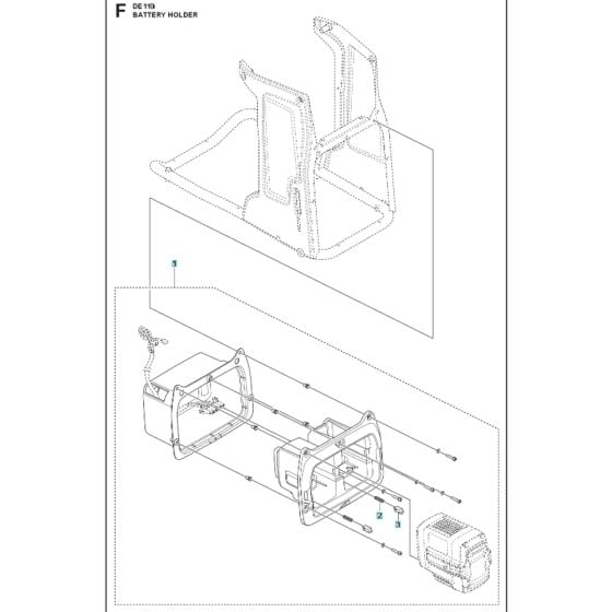 Battery Box Assy for Husqvarna DE110iH Dust Extractor