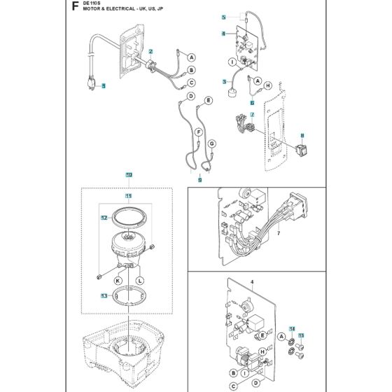 Electrical Assy 2 for Husqvarna DE110SH Dust Extractor