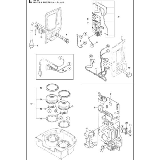 Electrical Assy for Husqvarna DE120H Dust Extractor