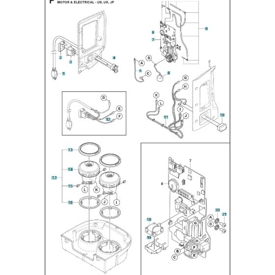 Electrical Assy 2 for Husqvarna DE120H Dust Extractor