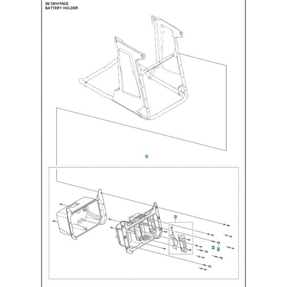 Battery Box Assy for Husqvarna DE120H-PACE Dust Extractor