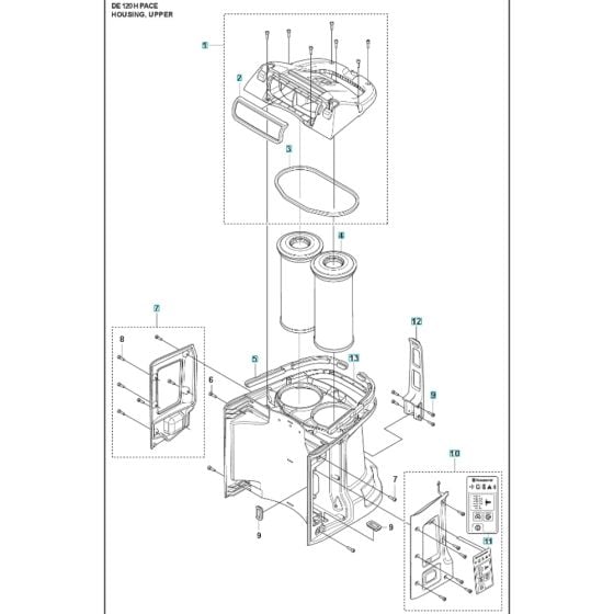 Housing Assy 2 for Husqvarna DE120H-PACE Dust Extractor