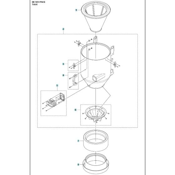 Tank Assy for Husqvarna DE120H-PACE Dust Extractor