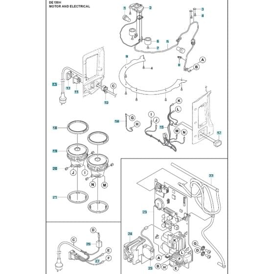 Electrical Assy for Husqvarna DE130H Dust Extractor