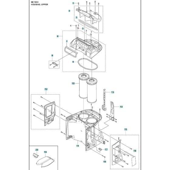 Housing Assy for Husqvarna DE130H Dust Extractor