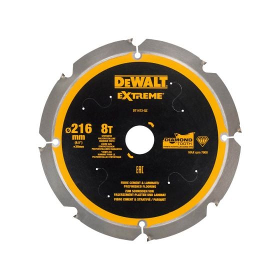 DEWALT Extreme PCD Fibre Cement Saw Blade 216 x 30mm x 8T