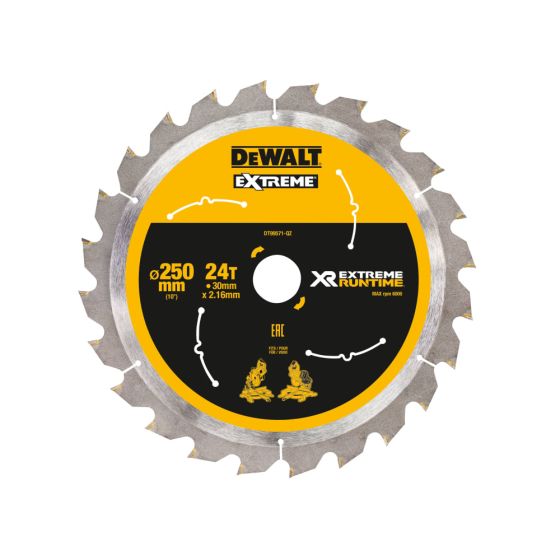 Extreme Runtime FlexVolt Mitre Saw Blade 250 x 30mm x 24T