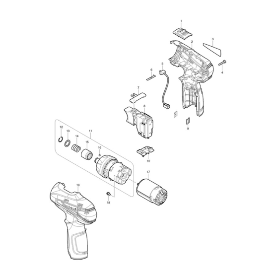 Complete Assembly for Makita DF030D 10.8V 1/4" Cordless Driver Drill