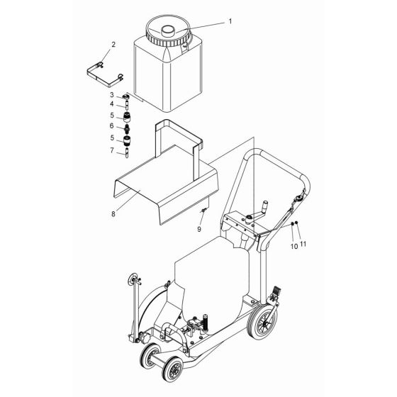 Water Tank Assembly for Wacker DFS90 Floor Saw