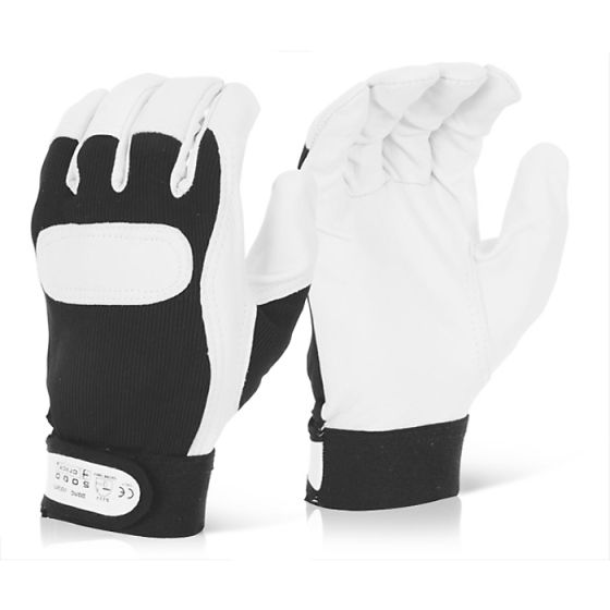 Drivers Glove High Quality Soft Grain Leather Knitted Back Velcro Cuff SML