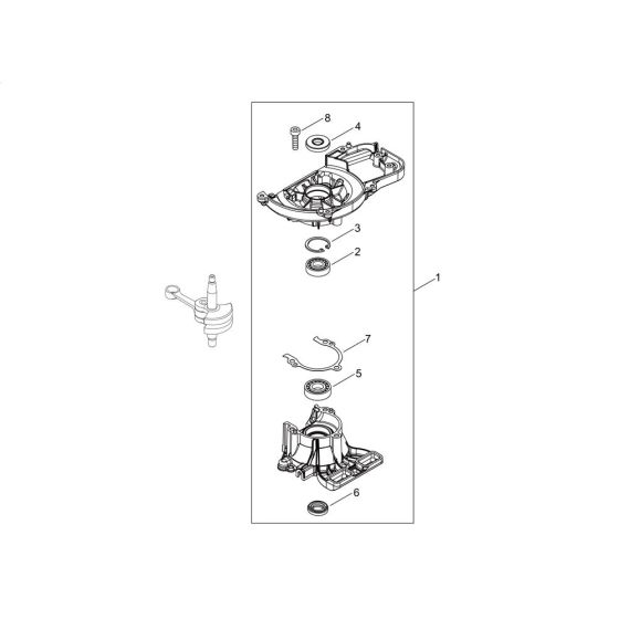 Crankcase for Shindaiwa DH165ST Hedgetrimmer