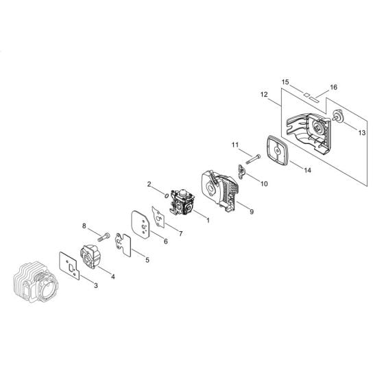 Air Cleaner, Carburettor for Shindaiwa DH165ST Hedgetrimmer