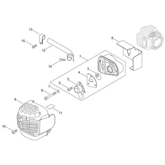 Muffler for Shindaiwa DH165ST Hedgetrimmer