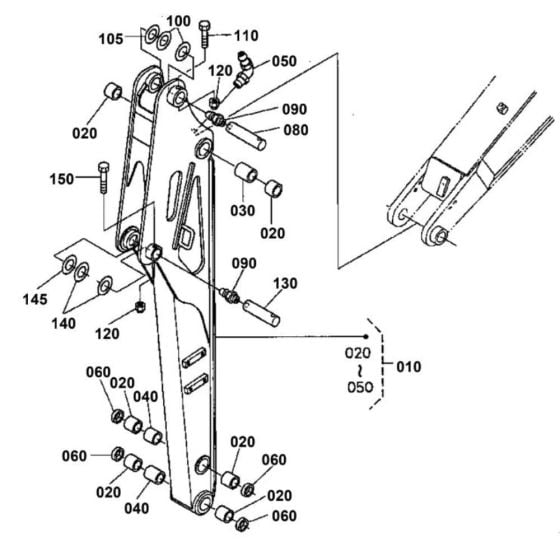 Dipper Arm Assembly for Kubota KX91-3 Mini Excavator