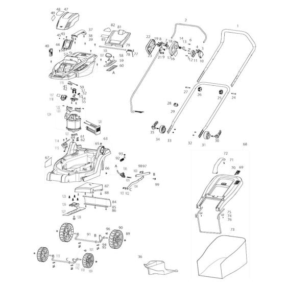 Complete Assembly for Makita DLM330 Mower